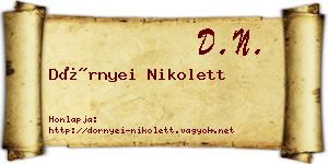 Dörnyei Nikolett névjegykártya